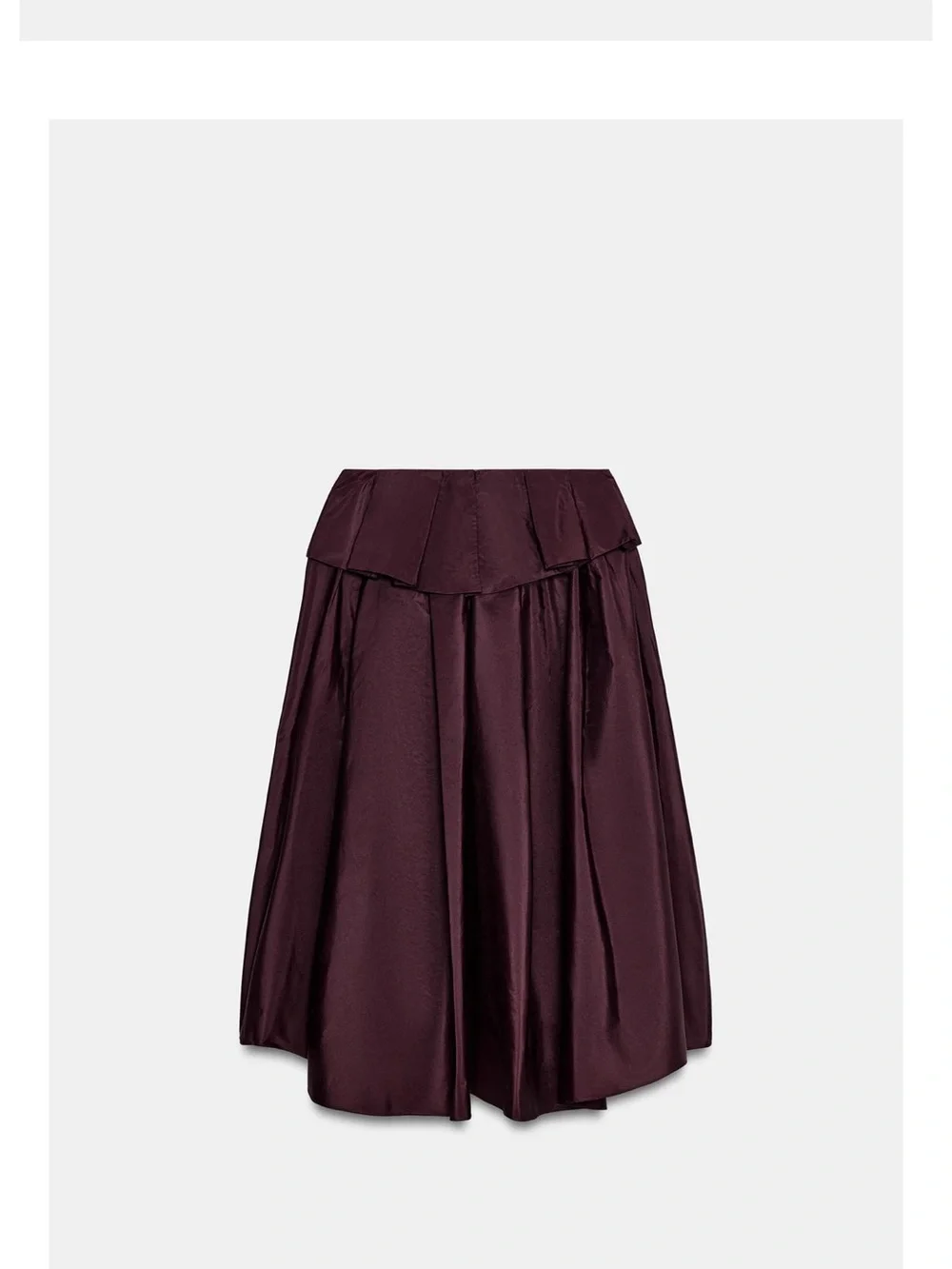 Zara Women's Burgundy Satin High-Low Ruffle Skirt ( skirt only)